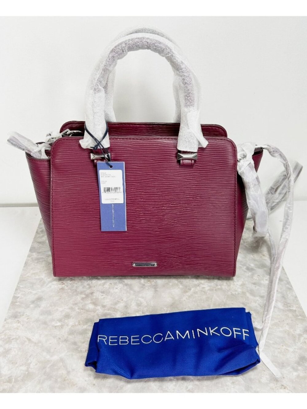 Rebecca Minkoff Mini Avery Leather Crossbody Tote in Port - New